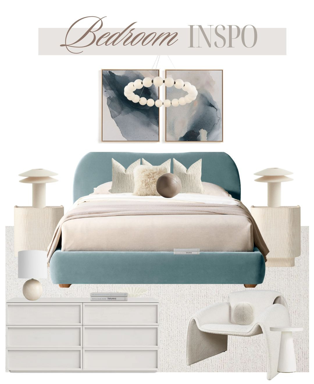 Colourful yet neutral bedroom inspo. A pop of colour is the perfect way to add some fun to your design. 




[fun bedroom, bedroom design, bed, dresser, nightstands, table lamps, wall art, accent chair, chandelier, cb2, wayfair, H&M home, crate & barrel, west elm] 

 