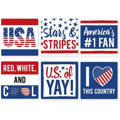 Big Dot of Happiness Stars & Stripes - Memorial Day, 4th of July and Labor Day USA Patriotic Party Decorations - Drink Coasters - Set of 6 | Target