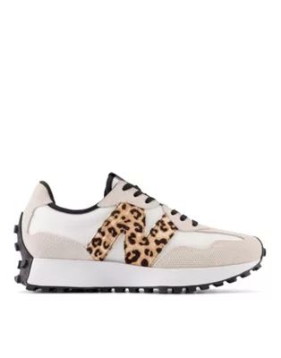 New Balance 327 sneakers with animal print in white | ASOS (Global)