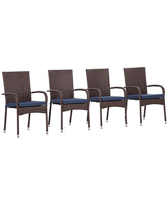 4 Outdoor Dining Chairs w/ Cushions, Patio Dining Chairs, | Macy's