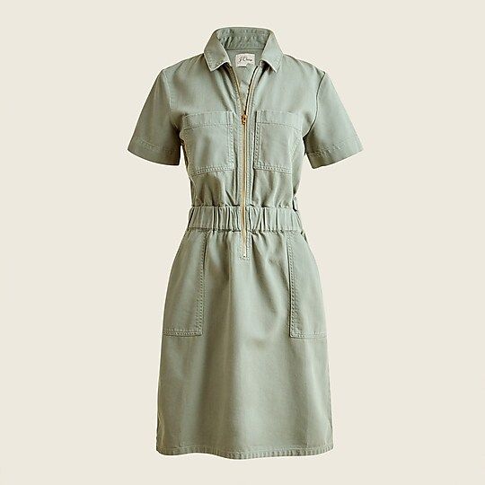 Zip-front chino dress | J.Crew US