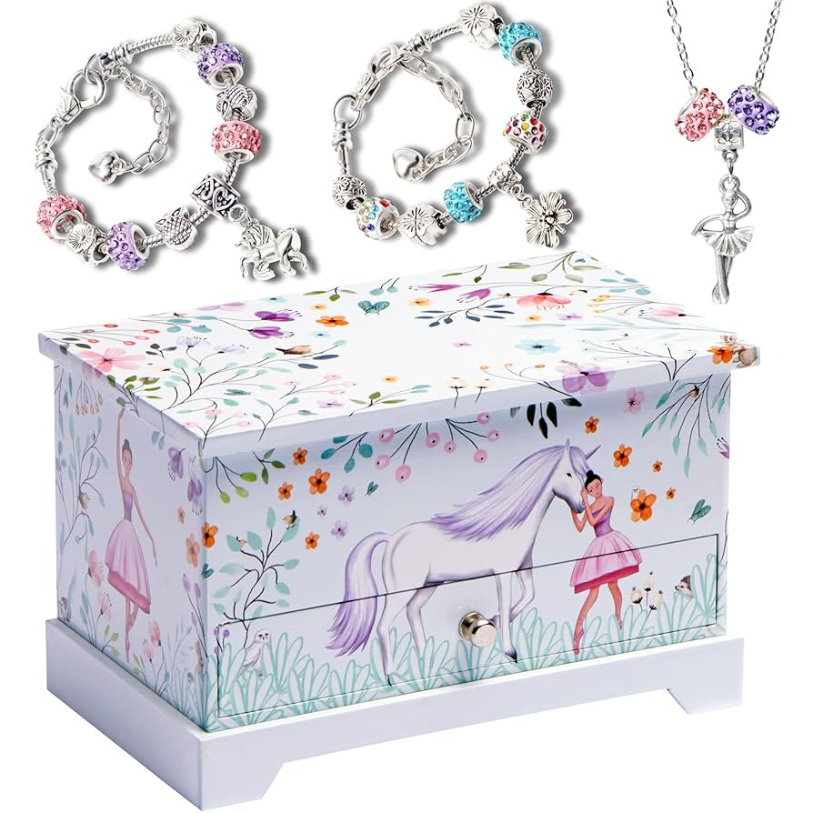 ABI + OLIE Ballerina Unicorn Kids Jewelry Box for Girls & Little Girls Jewelry Box Organizer - A ... | Amazon (US)