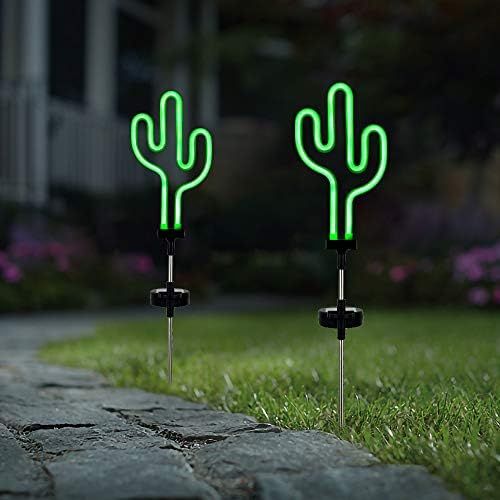 Vinsption Cactus Solar Garden Stake Lights, [Set of 2] Outdoor Solar Pathway Light for Lawn Patio... | Amazon (US)