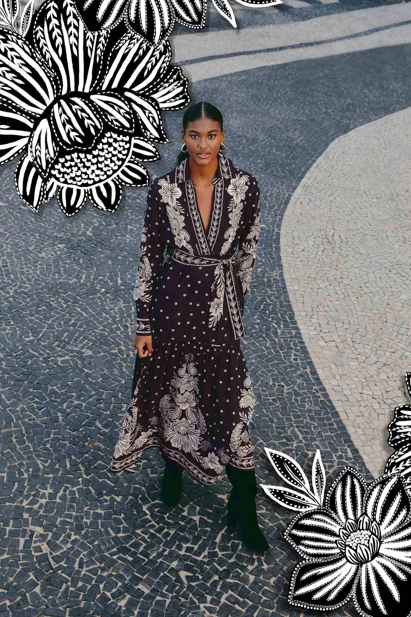 black paisley bloom maxi dress | FarmRio (US)