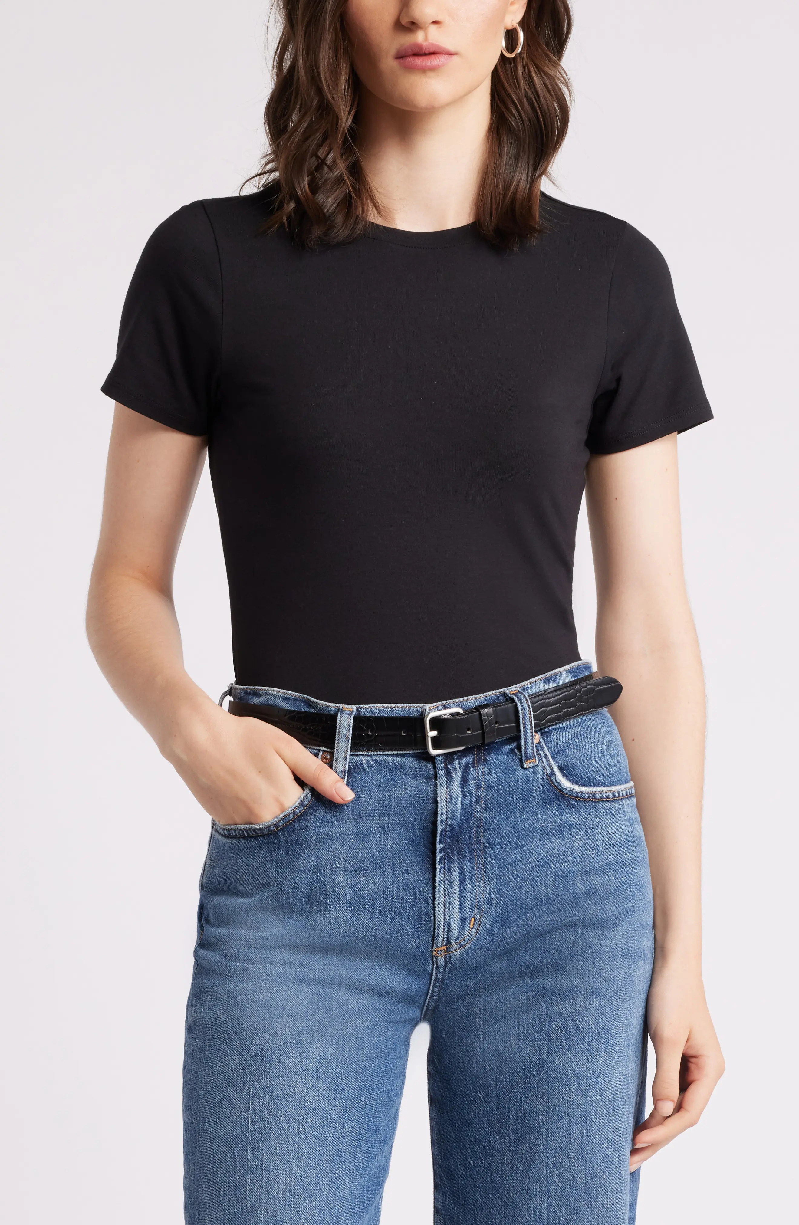 Pima Cotton Blend Crewneck T-Shirt (Women) | Nordstrom | Nordstrom