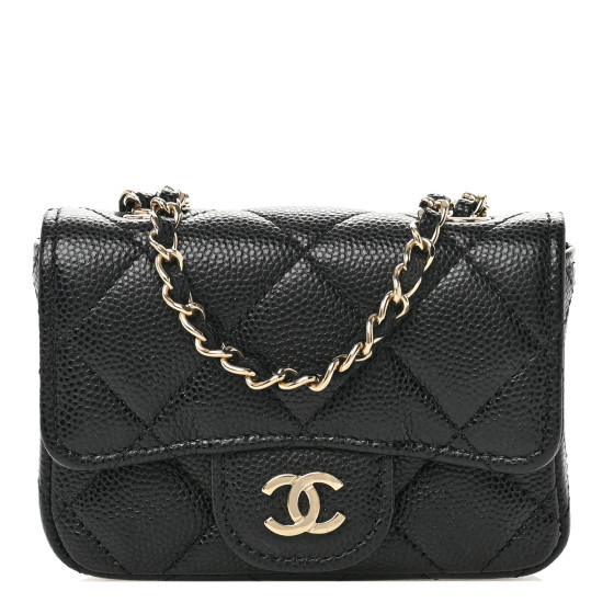 Caviar Quilted Mini Chain Belt Bag Black | FASHIONPHILE (US)