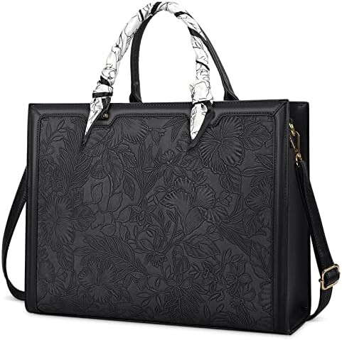 Laptop Bag for Women 15.6 Inch Laptop Tote Bag Waterproof Leather Computer Tote Bag Business Lightwe | Amazon (US)