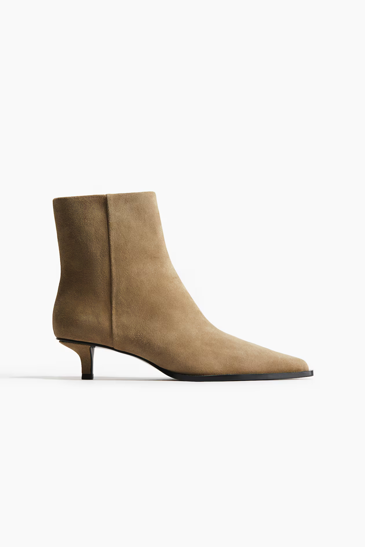 Pointed suede ankle boots - Beige - Ladies | H&M GB | H&M (UK, MY, IN, SG, PH, TW, HK)