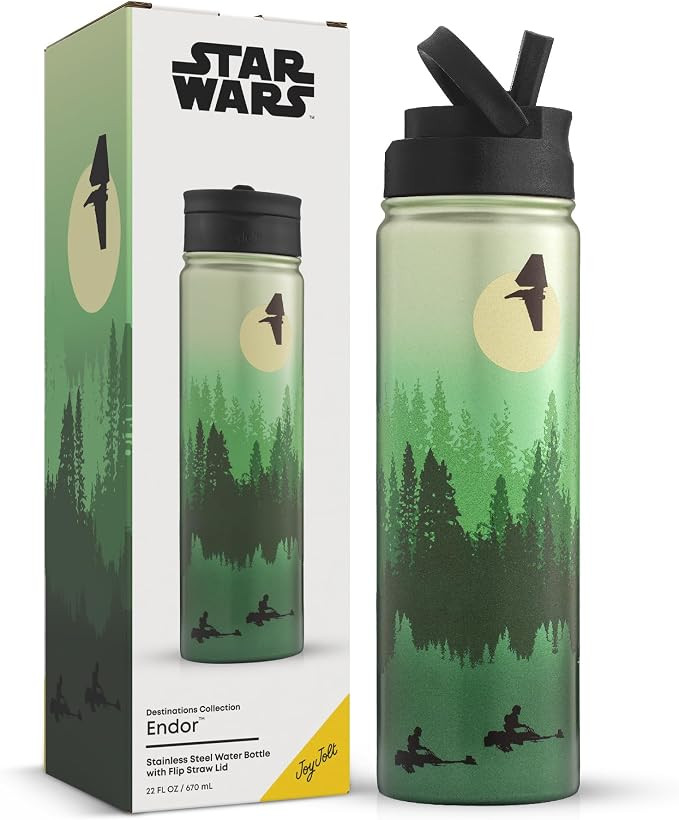JoyJolt Stainless Steel Star Wars Water Bottle 22 oz with Straw Lid, BPA-Free Sports and Travel V... | Amazon (US)