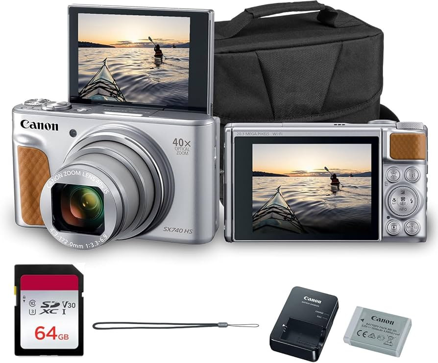 Canon PowerShot SX740 HS Digital Camera (Silver) – 20.3MP, 40x Optical Zoom, 4K UHD Video, Wi-F... | Amazon (US)