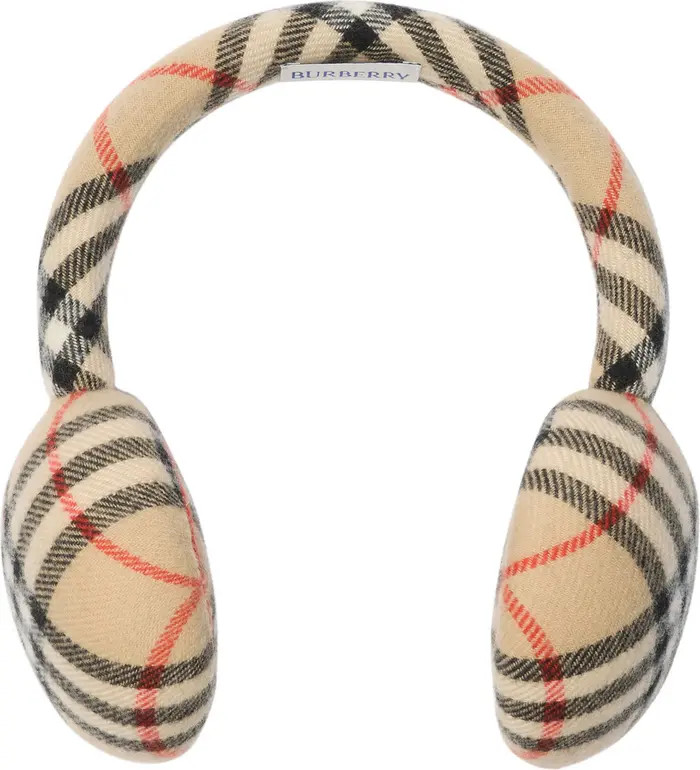 Burberry Check Wool & Cashmere Earmuffs | Nordstrom | Nordstrom