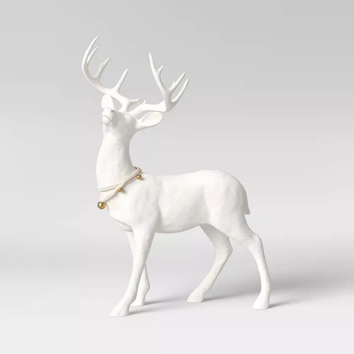 Large White Flocked Standing Deer - Threshold&#8482; | Target