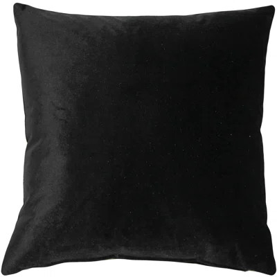 Velvet Throw Pillow Mercer41 Color: Black, Size: 19" x 19 | Wayfair North America
