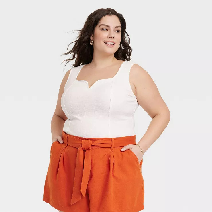 Women's Corset Slim Fit Tank Top - Ava & Viv™ | Target