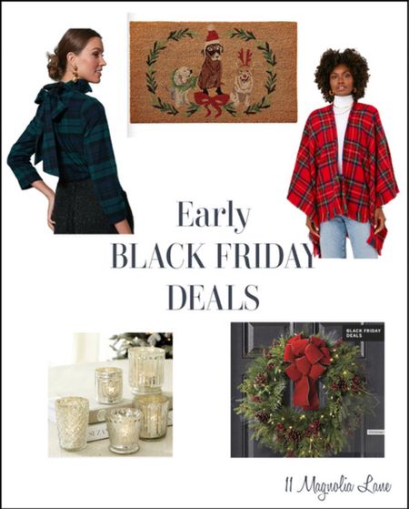 Some fun early Black Friday deals. These holiday plaid ponchos are now $37. The cutest doormat for $15! Perfect for all your holiday gifts! 

#LTKfindsunder50 #LTKGiftGuide #LTKHoliday