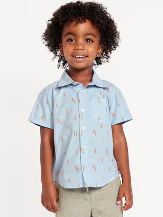 Printed Short-Sleeve Oxford Shirt for Toddler Boys | Old Navy (US)