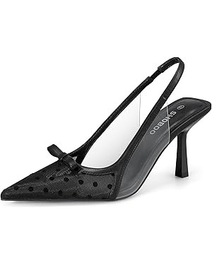 Women's Pumps with Bow Slingback Heels for Women 3.2 Inch Stiletto Pointed Toe Heels Closed Toe W... | Amazon (US)