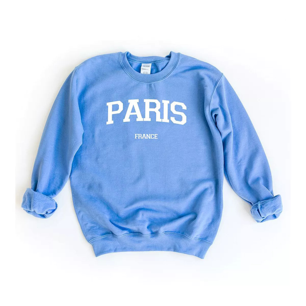 Simply Sage Market Women's Graphic Sweatshirt Paris France Varsity - S - Carolina Blue | Target