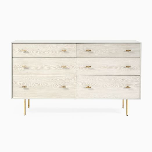 Modernist Wood & Lacquer 6-Drawer Dresser - Winter Wood | West Elm (US)