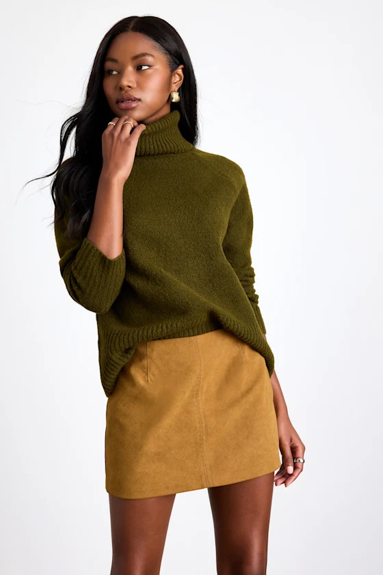 Rahlina Light Brown Suede Mid-Rise Mini Skirt | Lulus