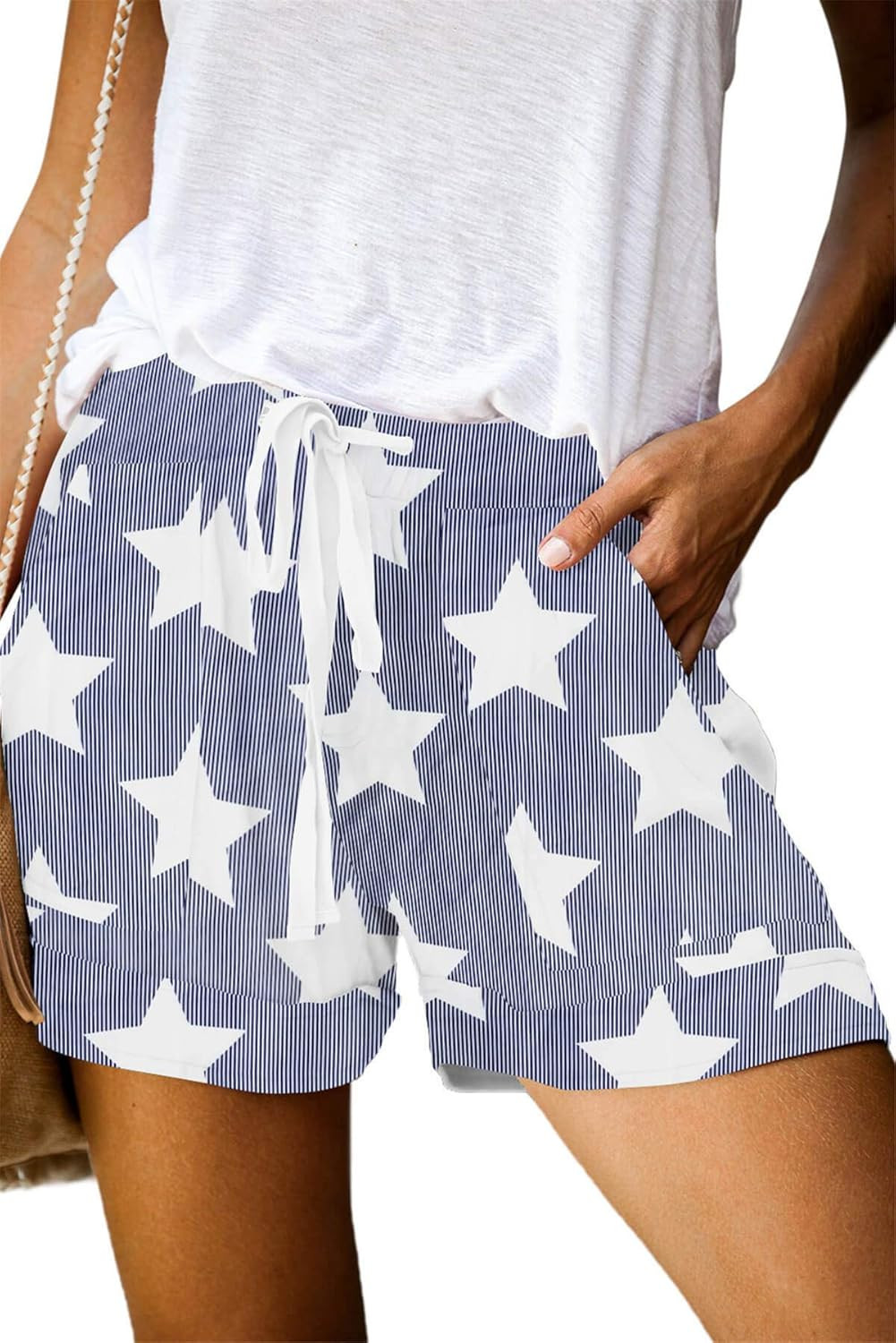 ONLYSHE Womens Casual Drawstring Pocketed Shorts Summer Loose Athletic Sports Short Pants | Amazon (US)