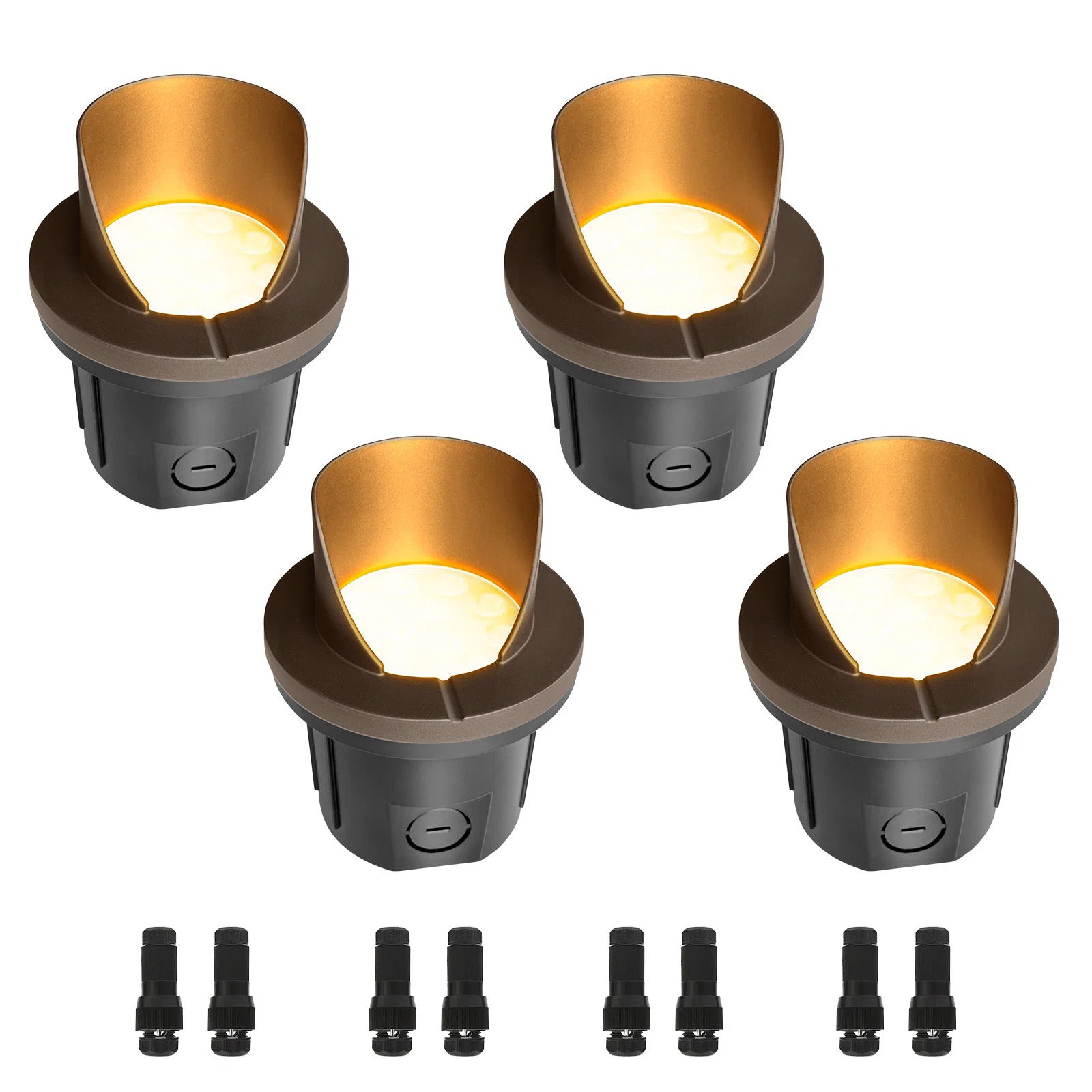 4PK LED Landscape In Ground Outdoor, Low Voltage Ultra Bright, IP65 Waterproof, 3000K | Wayfair North America
