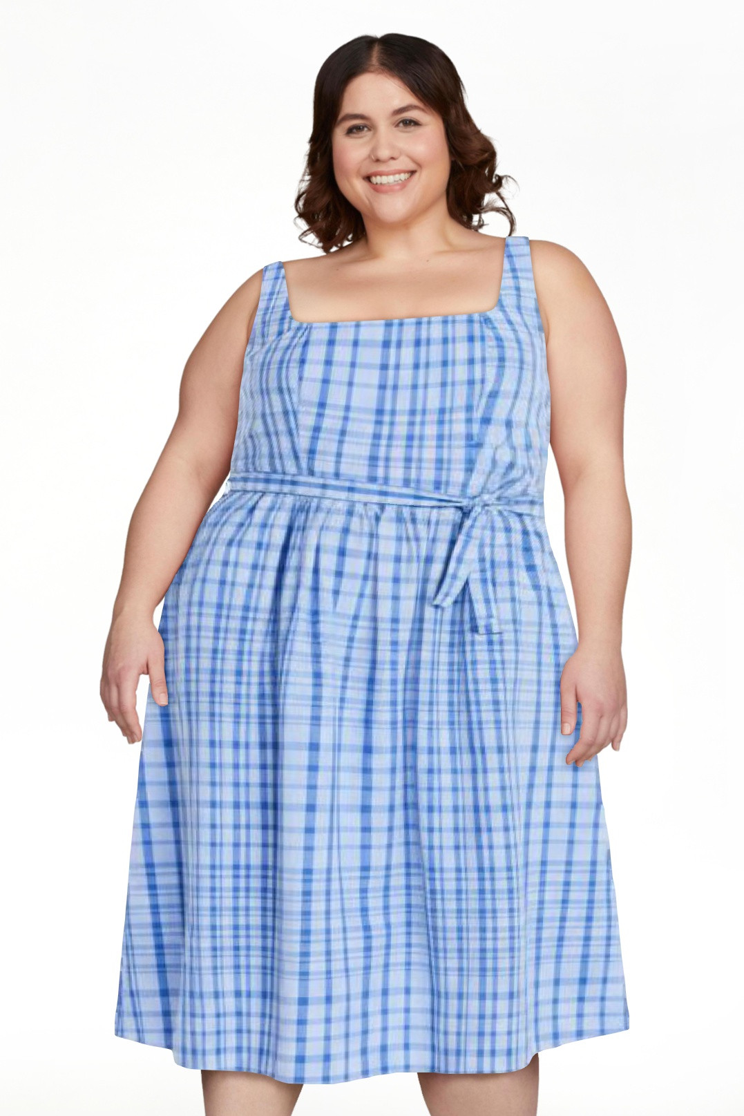 Free Assembly Women’s and Women's Plus Sleeveless Belted Cotton Midi Dress, Sizes XS-4X | Walmart (US)