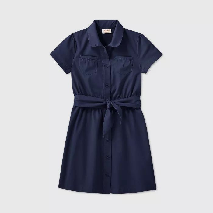 Girls' Short Sleeve Uniform Safari Dress - Cat & Jack™ Navy | Target