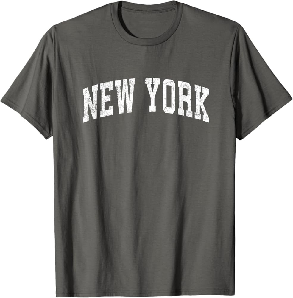 New York Vintage Varsity Sports Text T-Shirt | Amazon (US)