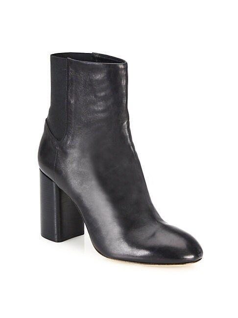 Agnes Leather Block Heel Booties | Saks Fifth Avenue OFF 5TH