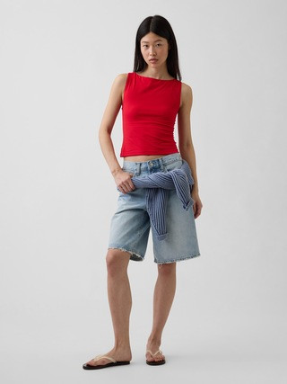 CloseKnit Jersey Boatneck Crop Tank Top | Gap (US)