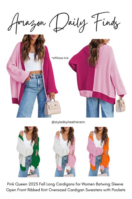 Pink queen, 2024 fall long cardigans for women, batwing sleeve open front ribbed knit, oversized cardigan, sweaters with pockets

#LTKmidsize #LTKstyletip #LTKfindsunder50