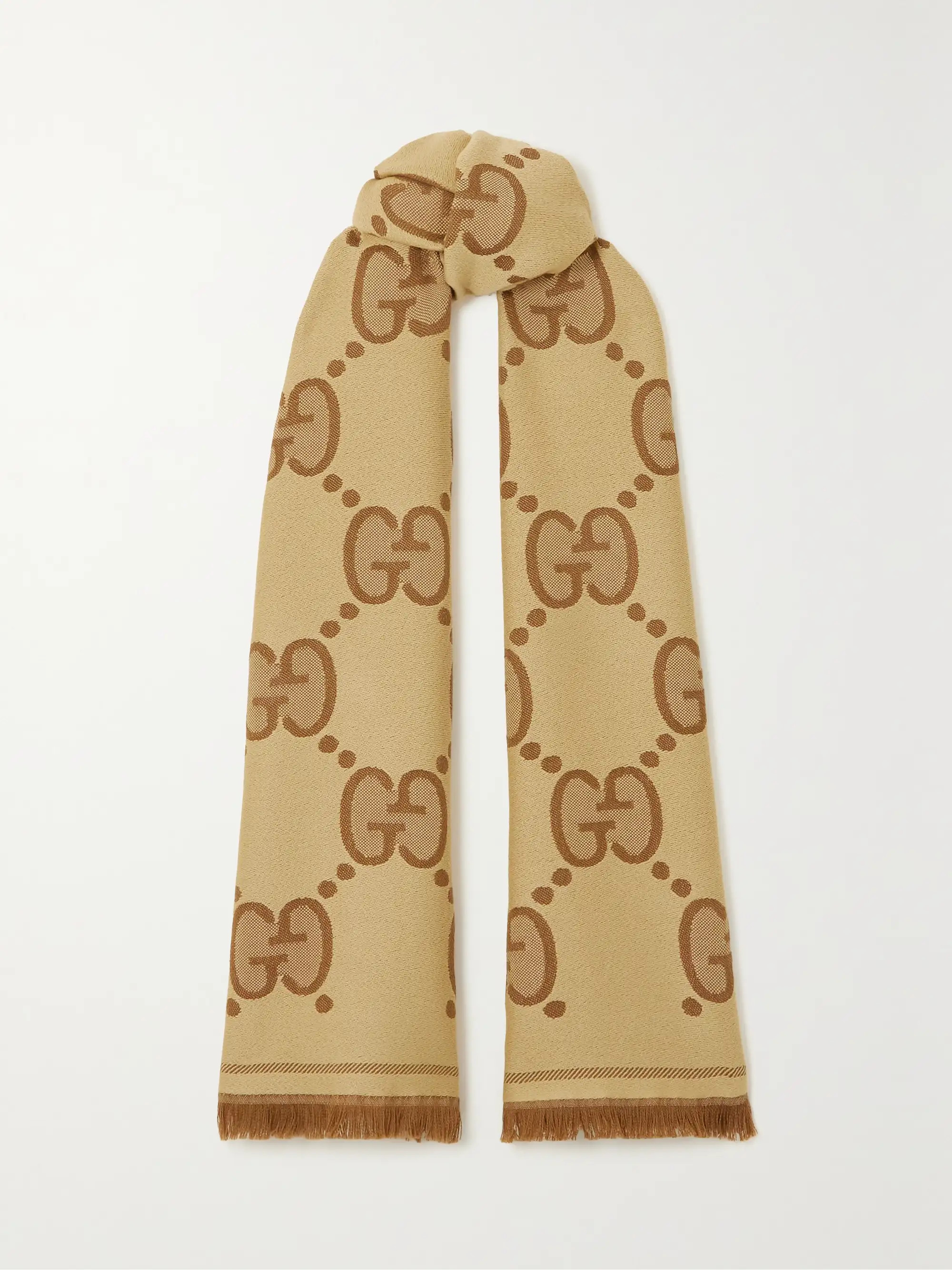 Fringed wool-jacquard scarf | NET-A-PORTER (UK & EU)