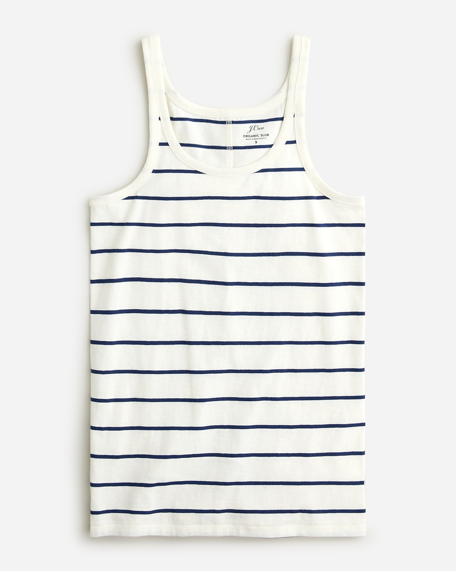 Scoopneck tank top in striped organic slub cotton | J. Crew US