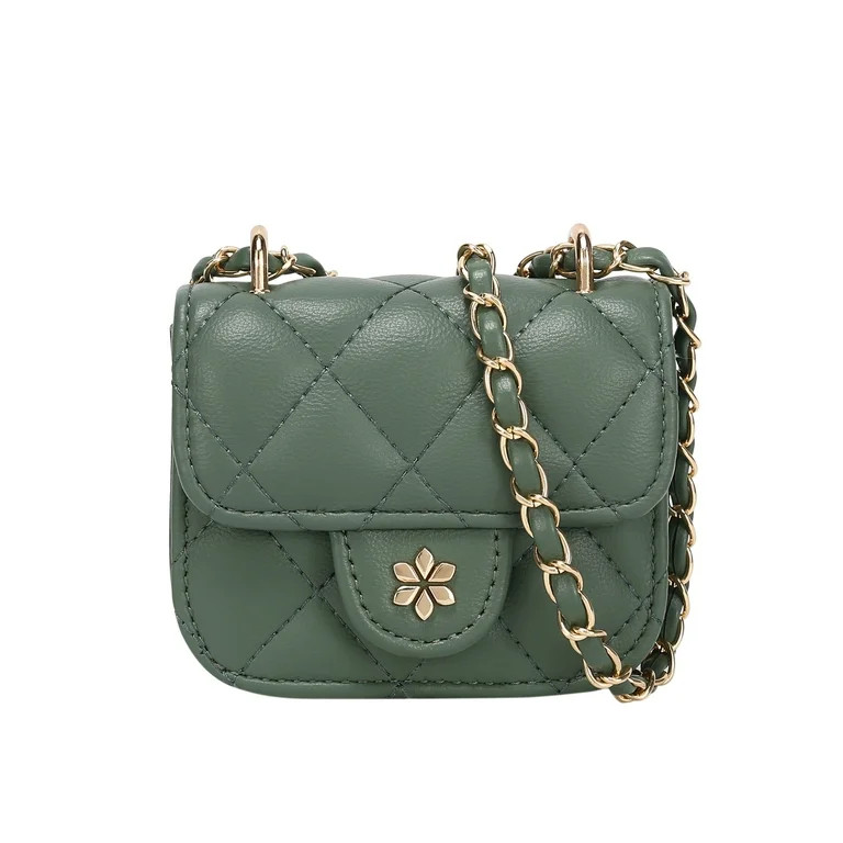 Quilted Mini Cross Body Bag - PU Vegan leather - Pistachio | Walmart (US)