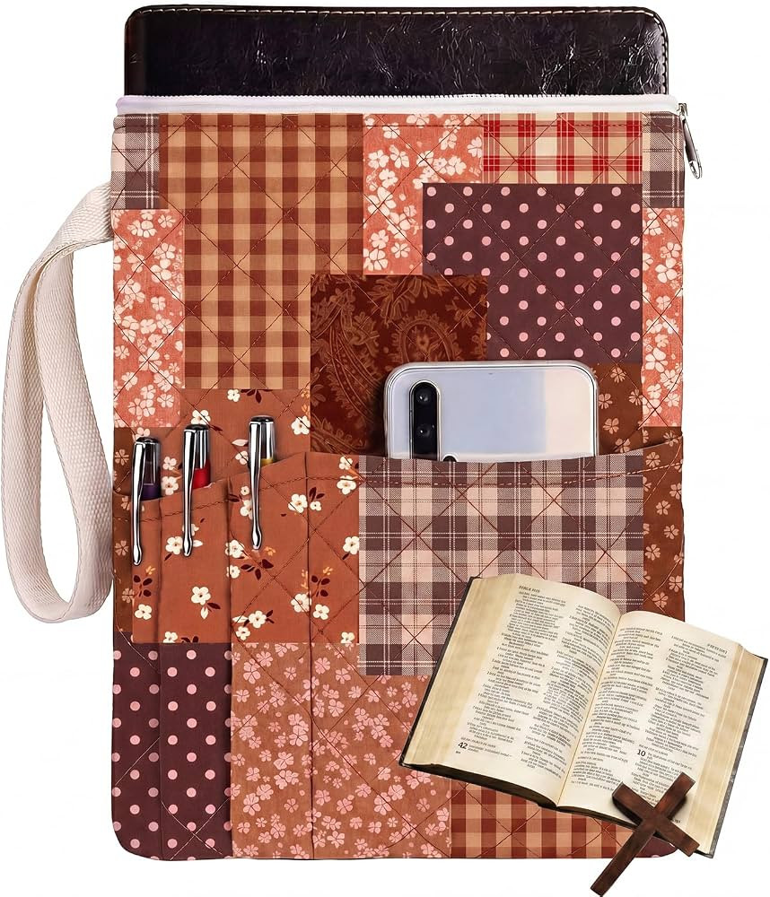 Gilprop Bible Book Sleeve with Zipper 11" x 9" Padded Protector Washable Quilted Book Covers Prin... | Amazon (US)
