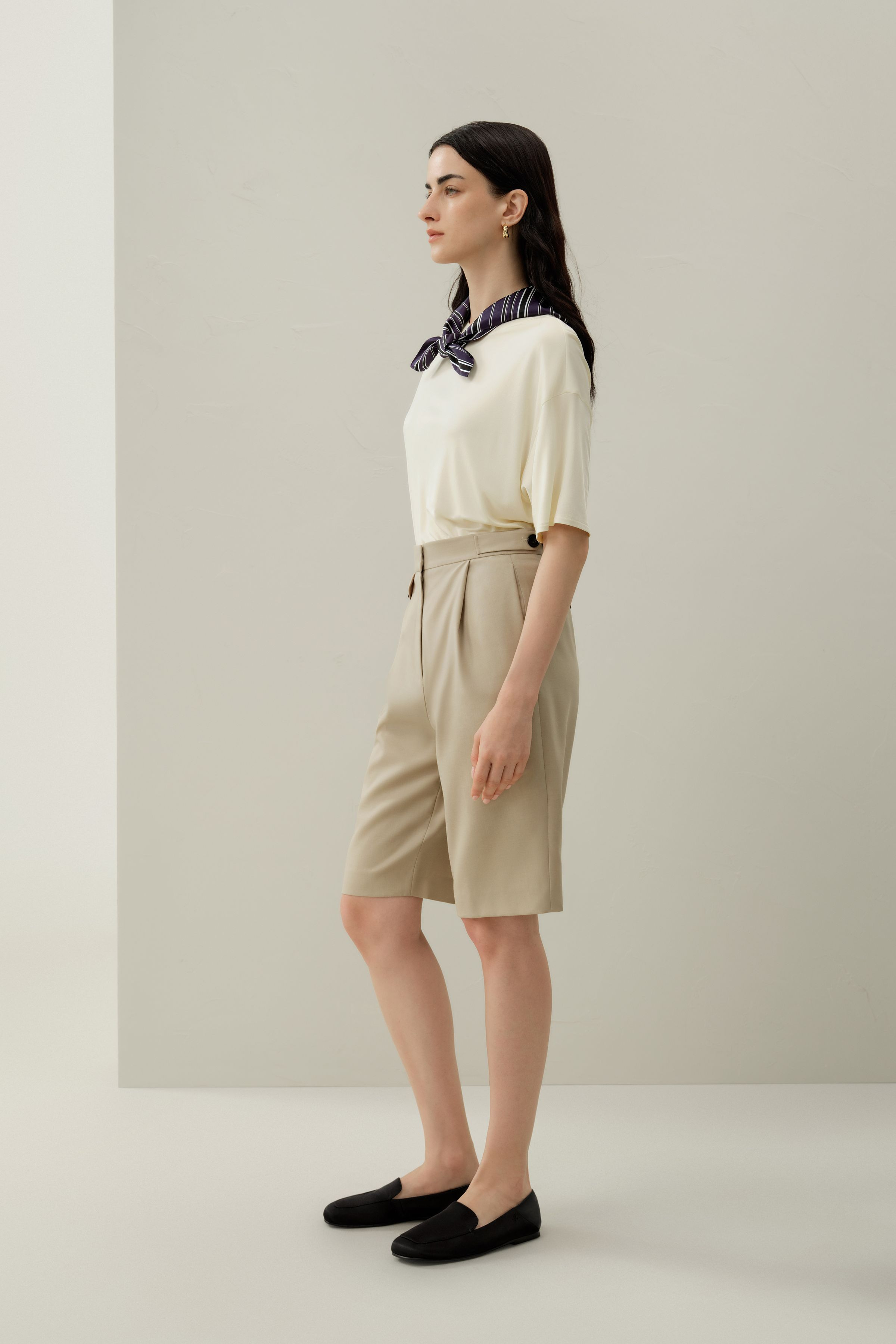 Wool-Silk Bermuda | LILYSILK