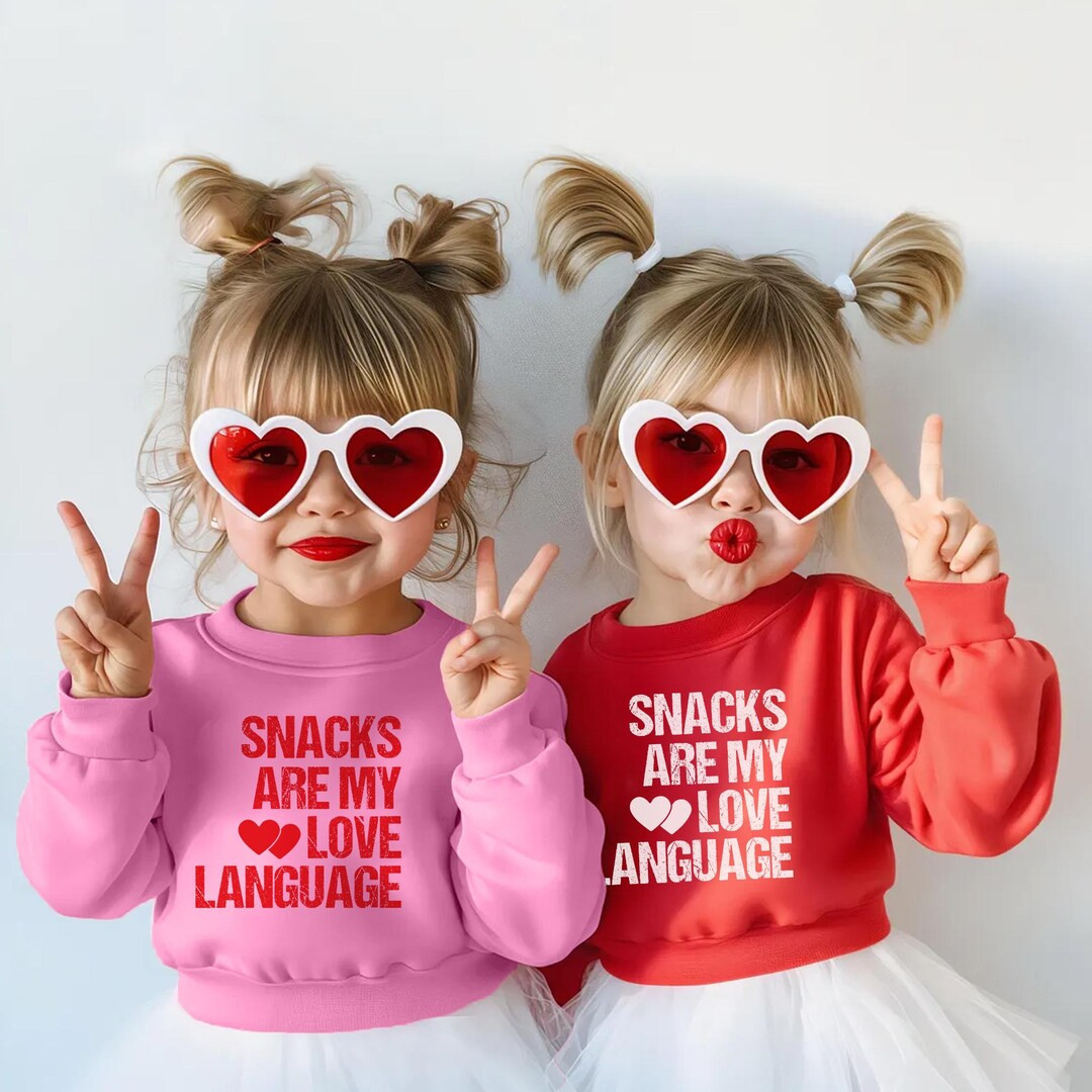 Funny Kids Valentines Shirt, Snacks Are My Love Language, Toddler Boy & Girls Sweatshirt, Valenti... | Etsy (US)