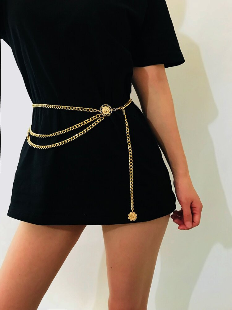 Disc Detail Layered Waist Chain | SHEIN