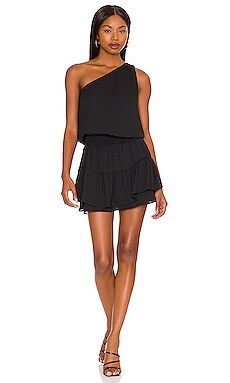 krisa One Shoulder Ruffle Dress in Black from Revolve.com | Revolve Clothing (Global)