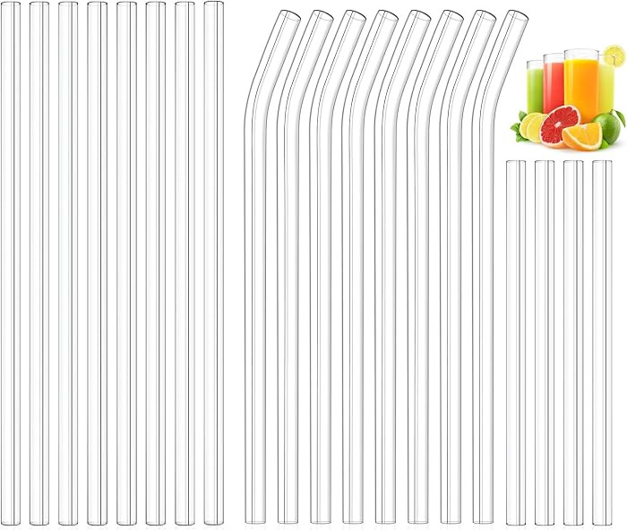 20 Pack Clear Glass Straws for Drinking, \u03a68 mm Thin Reusable Straws, Family Pack | Amazon (UK)