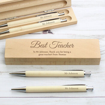 Personalised Wooden Pen And Pencil Set | Not On The High Street