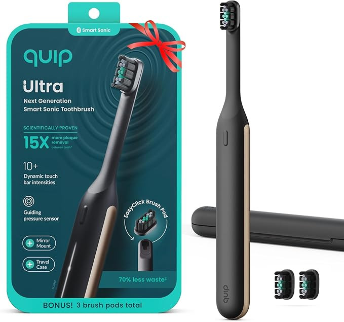Quip Ultra Next Generation Smart Toothbrush - Timed Electric Toothbrush with Case - Replaceable B... | Amazon (US)