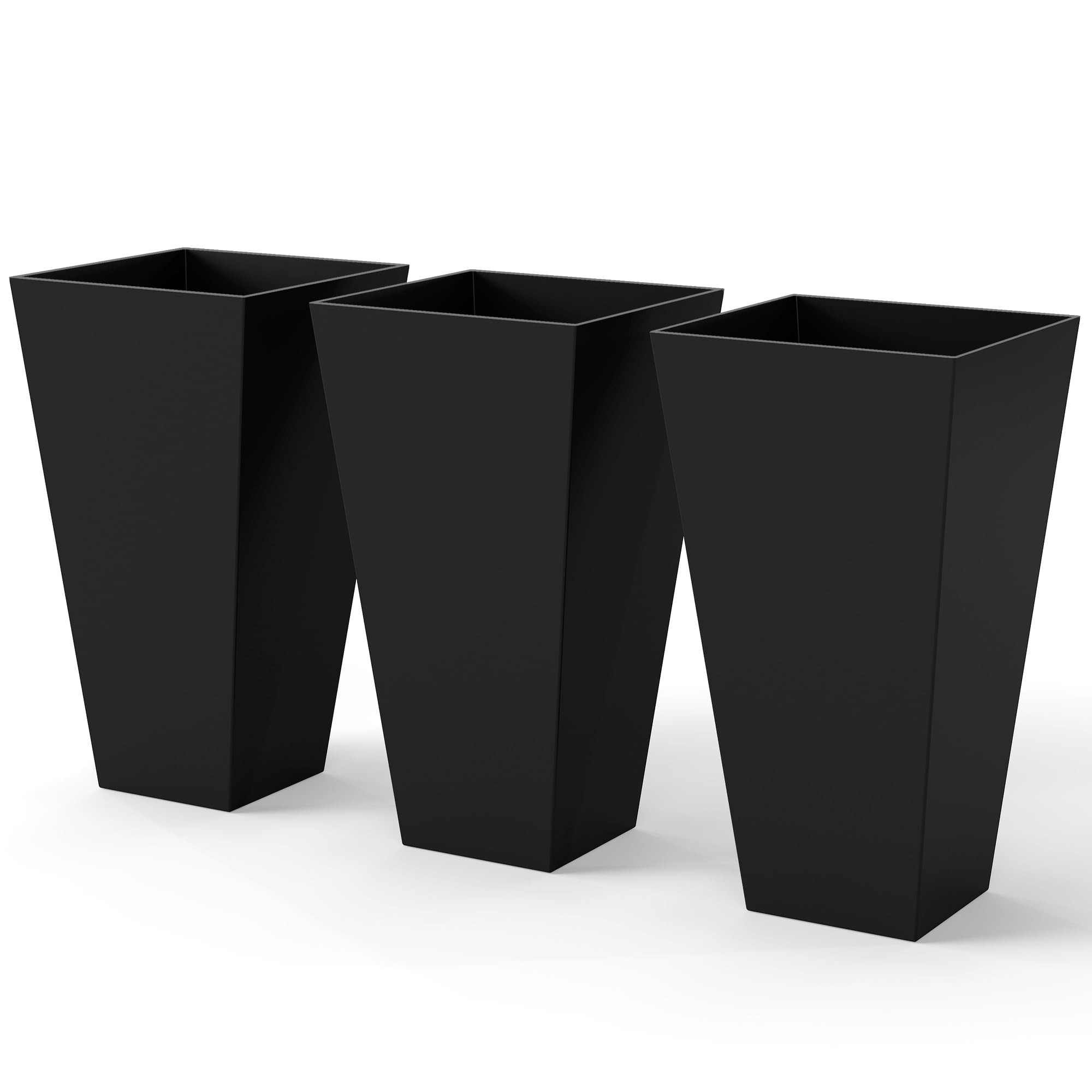 Outsunny Tall Planters for Outdoor Plants Set of 3, 28 in Taper Planters with Drainage Holes, Ind... | Amazon (US)