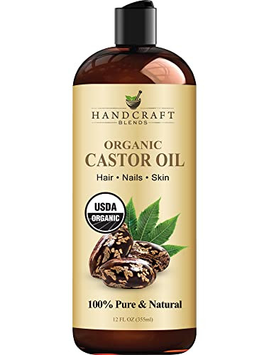 Handcraft Blends Organic Castor Oil - 32 Fl Oz - 100% Pure and Natural - Premium Grade Carrier Oil for Hair Growth, Eyelashes and Eyebrows - Hair and Body - Expeller-Pressed & Hexane-Free | Amazon (US)