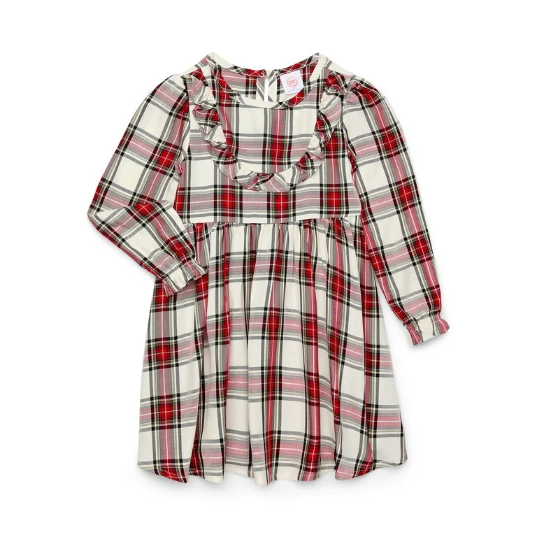 Wonder Nation Toddler Girls Ruffle Plaid Dress, Sizes 12M-5T | Walmart (US)