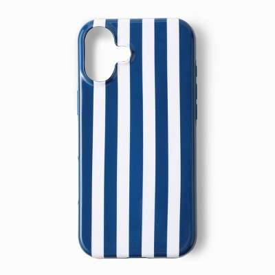 GEMS Hello Lux Navy Cabana Stripe Glossy iPhone Case - 16 Plus | Target