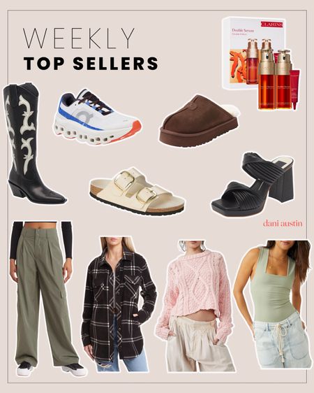 Weekly top sellers - NSale, sneakers, running shoes, Birkenstocks, heels, clarins, cowboy boots, sweater, back to school

#LTKSeasonal #LTKunder100 #LTKxNSale