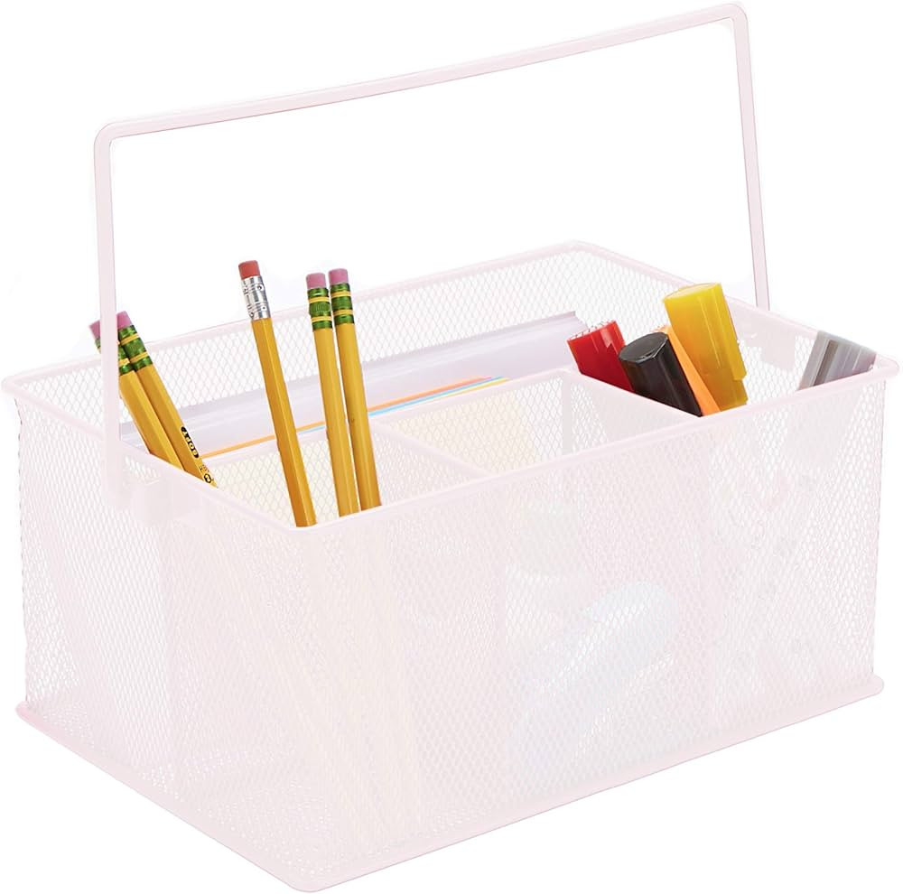 Mind Reader Metal Mesh Basket with Handle, Storage Basket Organizer, Utensil Holder, Forks, Spoon... | Amazon (US)