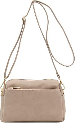 FashionPuzzle Triple Zip Small Crossbody Bag | Amazon (US)